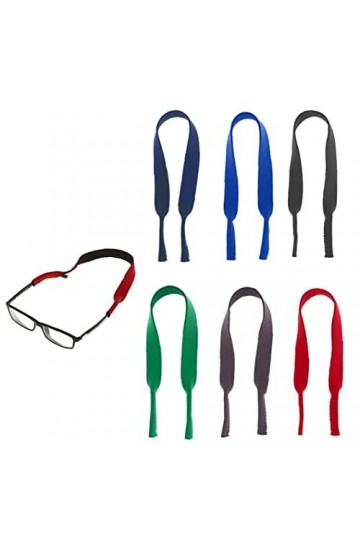 6pcs Sangle De Lunettes en Néoprène Sport Lunettes De Cordon Porte-Lunettes Corde Élastique Antidérapante pour Hommes Femmes 