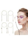 SJBAUTYO 4 Pièces Femmes Chaîne pour Lunettes,Chaînes de Lunettes Élégant,Convient pour les lunettes de soleil, les lunettes 