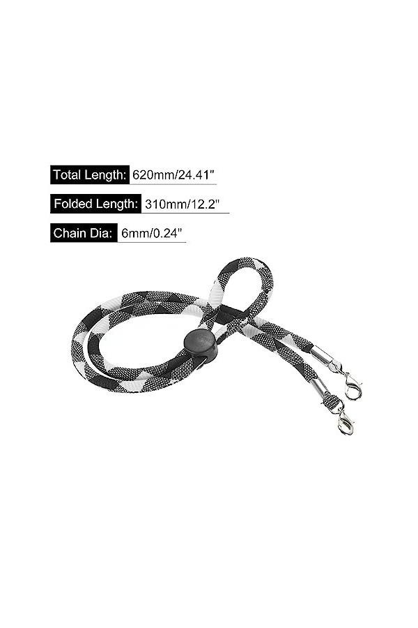 QUARKZMAN Lunettes Porte Sangle Cordon, 2pcs 24" Lunettes Soleil Ficelle Sangle Autour Cou Lunettes Sangle Chaîne Chapeau San