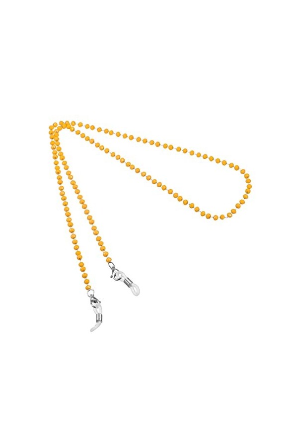 sourcing map Lunettes Chaîne, 26" Lunettes Soleil Perlées Sangle Support Autour Cou Lunettes Chaîne Chapeau Sangle Cordon, Or