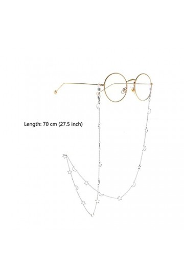 Borsgye Lot de 2 chaînes de retenue pour lunettes - Style étoile et lune