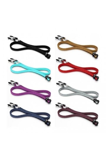 Borsgye Lot de 8 chaînes de lunettes en cuir et velours