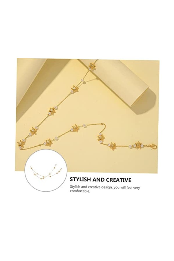 Housoutil 1Pc Lunettes Chaîne Perles Lunettes Sangle Lunettes De Mode Pour Femmes Chaînes De Lunettes Pour Femmes Élégant Esp