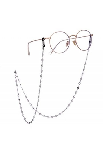 cooltime Chaîne de lunettes avec lettre O - Pour homme et femme - Caoutchouc argenté et noir