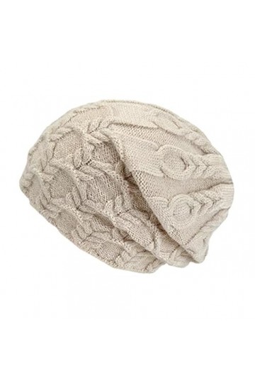Rayson Bonnet Tricoté Doux et Chaud Motif Tresses Chapeau Femmes Homme Bonnet dhiver en Peluche Unisexe Doublure et Bonnet d