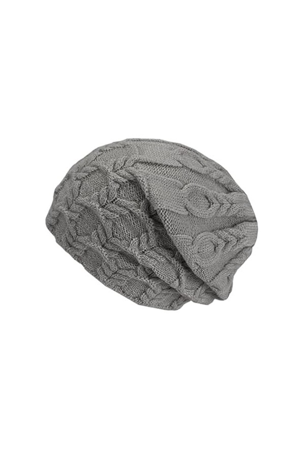 Rayson Bonnet Tricoté Doux et Chaud Motif Tresses Chapeau Femmes Homme Bonnet dhiver en Peluche Unisexe Doublure et Bonnet d