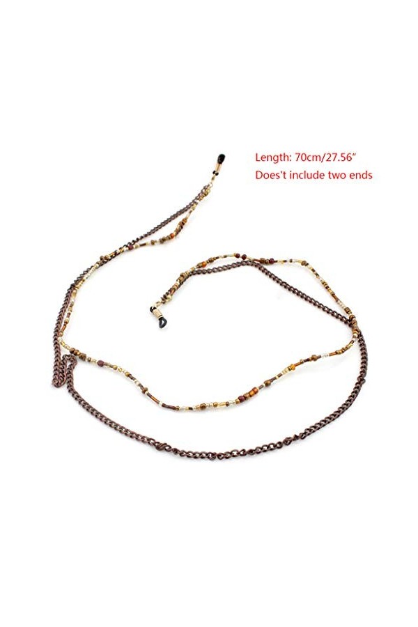 Swetopq Chaîne de lunettes de lecture avec cordon en métal 70 cm, Comme sur limage de référence, M