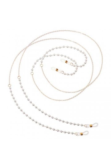 EXCEART Lunettes Dor 2 Pièces Perle Chaîne De La Chaîne De Lunettes Lunettes de Soleil Titulaire Sangle Lunettes De Lunettes