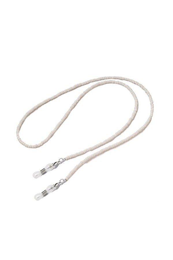 ZENYS Sangle de Lunettes de chaînes de Lunettes for Femmes Chaîne de Cou perlée Color : Blanc, Size : 1 