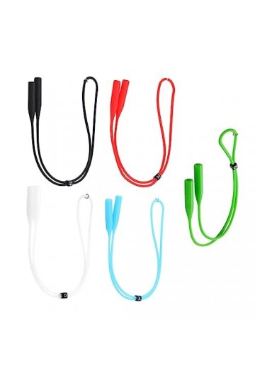 Housoutil 5 Pièces Silicone Lunettes Sangle Lunettes Sangle Corde Sangle Id Badge Lanière Bandanas Extension Chaîne Lunettes 