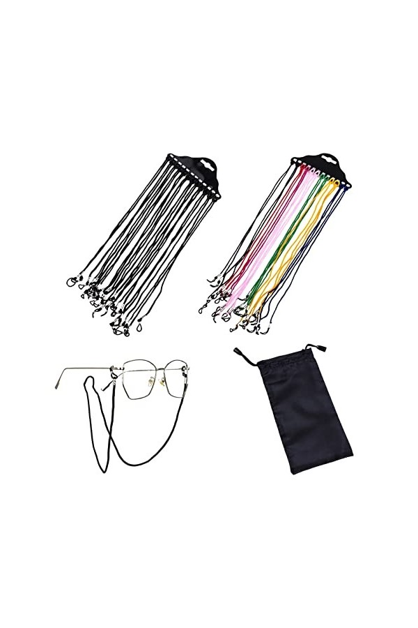 Lanière pour lunettes, cordon de lunettes, chaîne de lunettes, cordon de vue en nylon, 24 pièces, cordon pour lunettes antidé