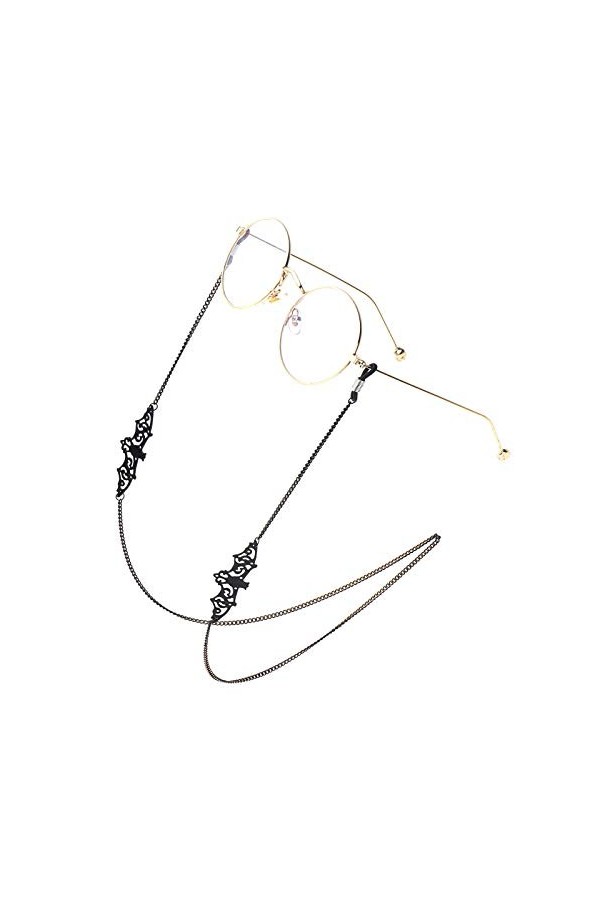 Soapow Chaîne de lunettes en métal avec cordon de maintien pour lunettes