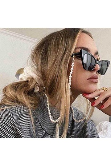 Sethexy Mode Chaîne de lunettes de soleil Paquet de 2 Perles Chaîne de masque facial Femmes Perle Chaîne de lunettes Accessoi