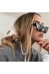 Sethexy Mode Chaîne de lunettes de soleil Paquet de 2 Perles Chaîne de masque facial Femmes Perle Chaîne de lunettes Accessoi