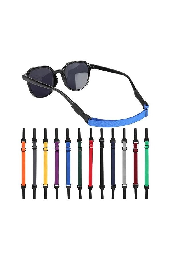 ZEFAN Lot de 12 cordons de lunettes réglables - Antidérapants - Pour homme et femme - 12 couleurs, Colorful, 20