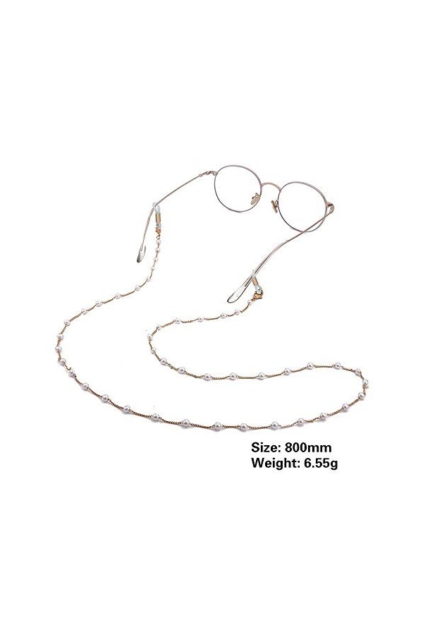 QYLB Perles de Lunettes de Lecture Lunettes Mode Lunettes Perle Collier de retenue Support avec Support de Lunettes de Soleil