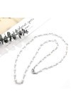 Cymwer Multifonctionnel Cordon De Verre Retenue Masque Clip Perles Perles Chaîne Collier Lanière