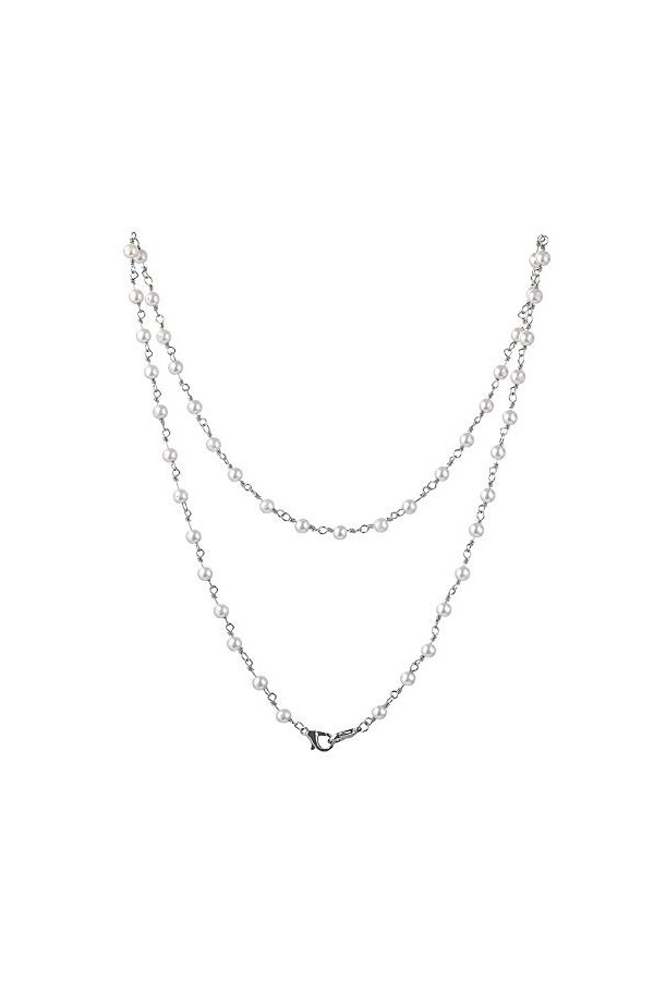 Cymwer Multifonctionnel Cordon De Verre Retenue Masque Clip Perles Perles Chaîne Collier Lanière