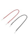 Cordon À Lunettes Lot de 2 chaînes de lunettes en acrylique rétro avec motif acrylique - Noir rouge Lunettes Courroie De Supp