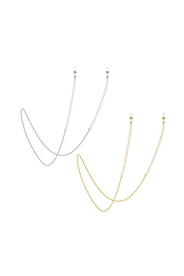 EXCEART Masque De Cou 2 Pièces Titulaire De Lunettes Chaîne Étoiles Forme Collier De Lunettes Chaîne Sangle avec Lanière pour