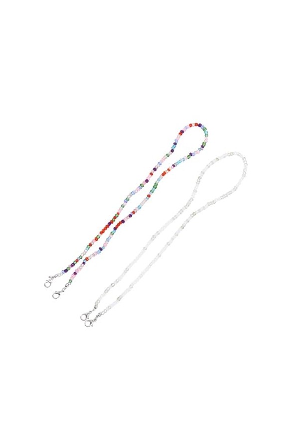 Hemobllo 2 Pcs Lunettes Masque Chaîne Boucle DOreille Sangles DExtension Perles Lunettes De Soleil Chaîne Visage Longes Rég