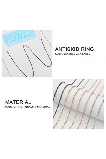 LIUJZZJ 4 Pièces Chaînes de Lunettes Élégant Retenue de Lunettes Perles Support de Sangle de Lunettes