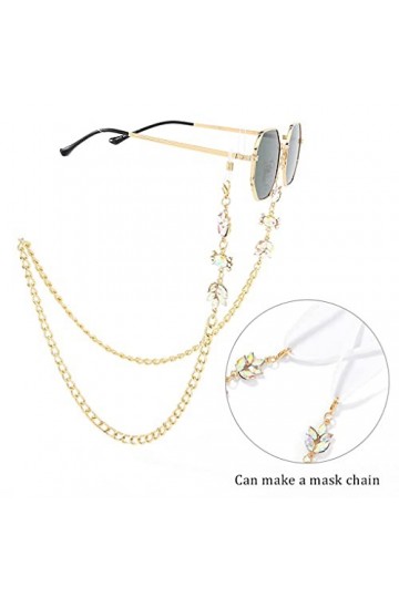 Sethexy Bohème Chaîne de lunettes de soleil Cristal Chaîne de masque facial Femmes Strass Chaîne de lunettes Mode Accessoires