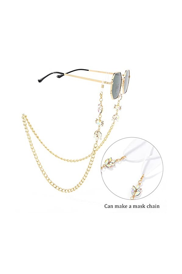 Sethexy Bohème Chaîne de lunettes de soleil Cristal Chaîne de masque facial Femmes Strass Chaîne de lunettes Mode Accessoires
