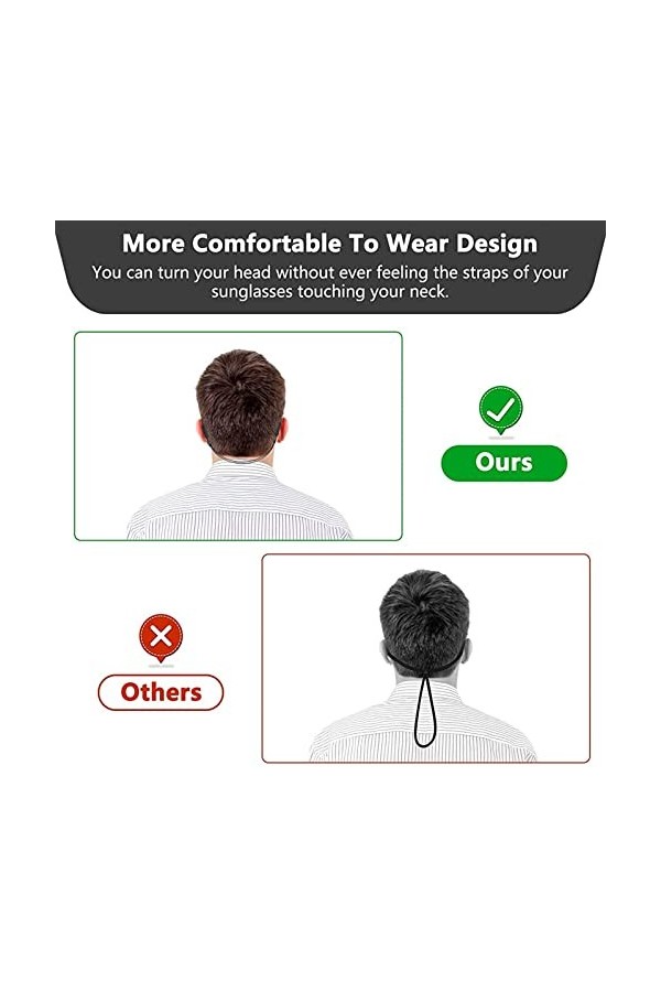 DINGFENG Cordon lunettes, 1 Pièces Nylon Chaine Lunettes, Lunettes Chaîne Lanière, Cordon Lunettes Sport, Sangle de Lunettes 