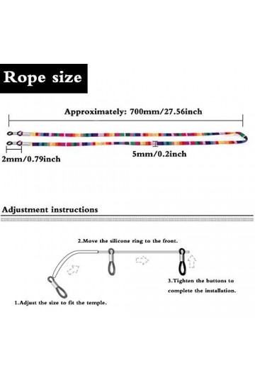 BEIFON 10pcs Cordons Lunettes Homme Femme Fil Lunettes Ficelle Lunette Sangle de Lunettes Attache Lunettes Chaine Lunette Cor
