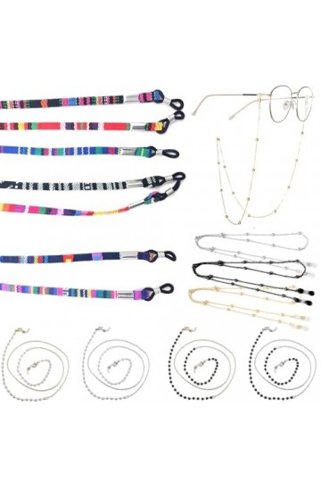DKDDSSS 14 Pcs Chaine Lunette, Cordon Lunettes Femme Chaine Lunettes Femme Cordon Lunettes Fil Lunettes Multicolore Universel