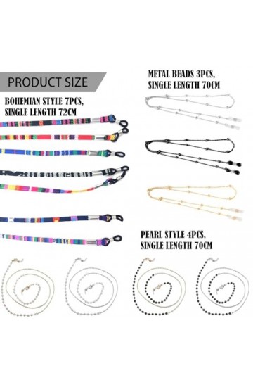 DKDDSSS 14 Pcs Chaine Lunette, Cordon Lunettes Femme Chaine Lunettes Femme Cordon Lunettes Fil Lunettes Multicolore Universel