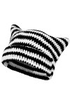 Bonnet Tricoté Femme Chapeau d’Oreilles de Chat Hiver Chaud Cap Hats en Tricot Elastique Bonnet de Ski pour Filles Adultes N