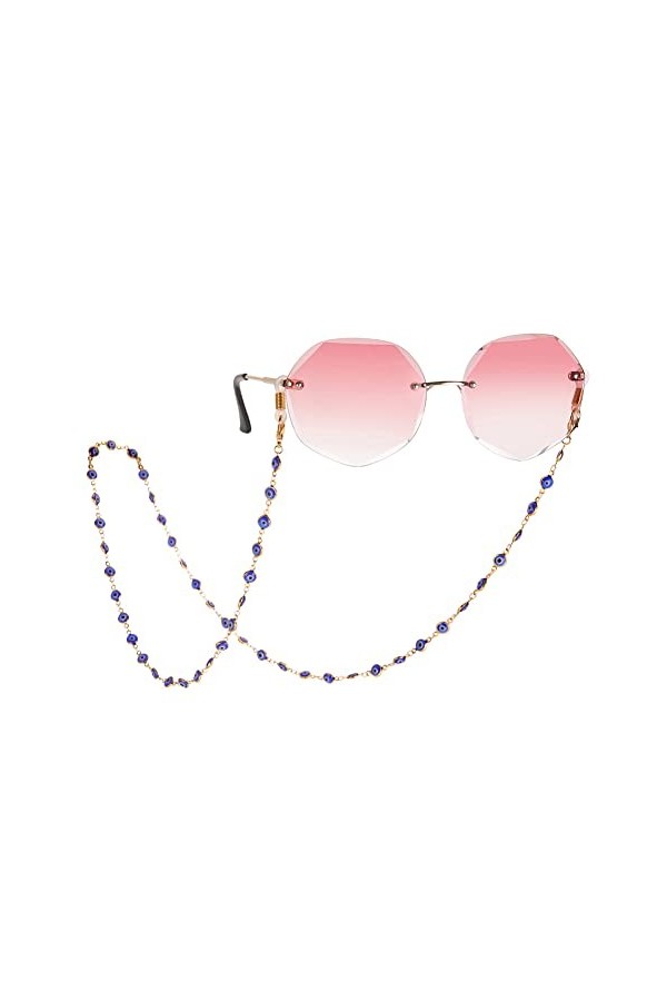 Chaîne pour lunettes de vue contre le mauvais œil - Pour lunettes de lecture - Cordon tour de cou - Pour femmes et filles, 27