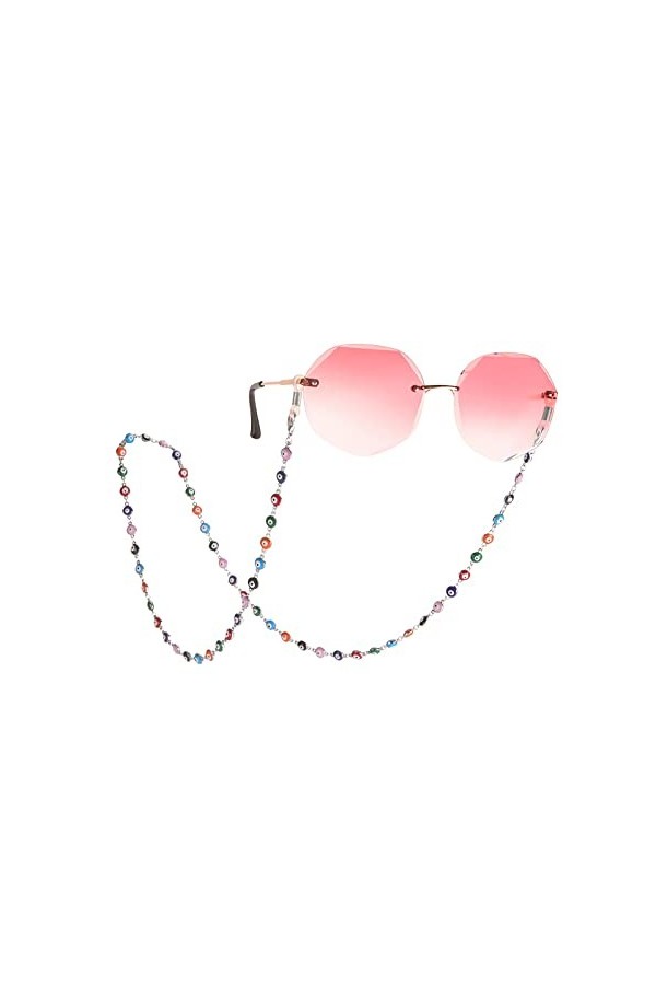 Chaîne pour lunettes de vue contre le mauvais œil - Pour lunettes de lecture - Cordon tour de cou - Pour femmes et filles, 27