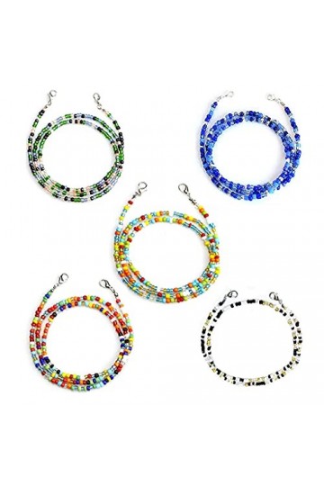 LIPIODOL 5Pcs Titulaire Chaîne Collier pour Masque Cordon de masque multifonctionnel avec chaîne de perles pour masque de vis