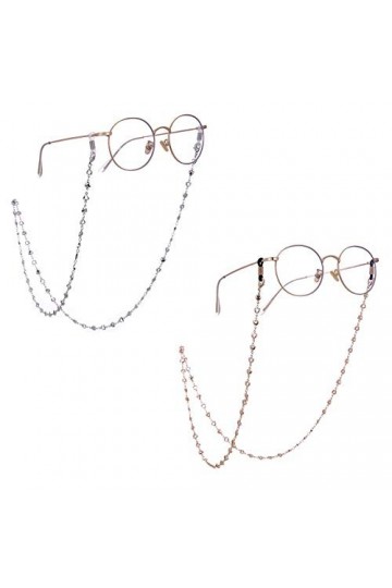 LIKGREAT - Lot de 2 chaînes rétro pour lunettes de lecture - en forme de cœur Or 1 pièce .
