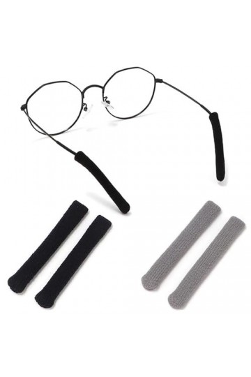 Wnddle 2 Paires Protege Branche Lunette, Couvre Branche Lunette en Tissu de Coton Tricoté Doux, Antidérapant Lunettes Tricot,