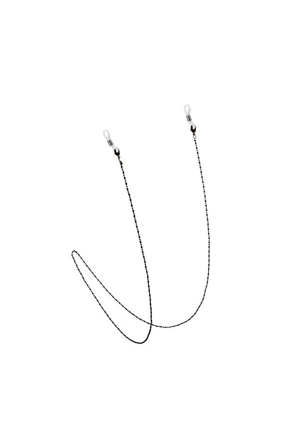 Baoblaze Chaîne Lunettes Perlé Porte-lunettes Sangle de Retenue Collier Lunettes - Noir, 70 cm