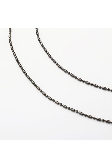 Baoblaze Chaîne Lunettes Perlé Porte-lunettes Sangle de Retenue Collier Lunettes - Noir, 70 cm