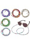 PLABBDPL 5 Pièces Chaînes de Lunettes, Lunettes Chaîne de Lunettes Elégant Porte-Lunettes Perles Porte-Bracelet de Lunettes A
