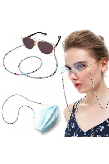 PLABBDPL 5 Pièces Chaînes de Lunettes, Lunettes Chaîne de Lunettes Elégant Porte-Lunettes Perles Porte-Bracelet de Lunettes A