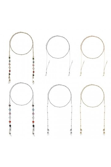 Lot de 6 Chaînes de Lunettes de Soleil Pour Femme Chaînes de Lunettes Élégant Retenue de Lunettes Perles Support de Sangle de