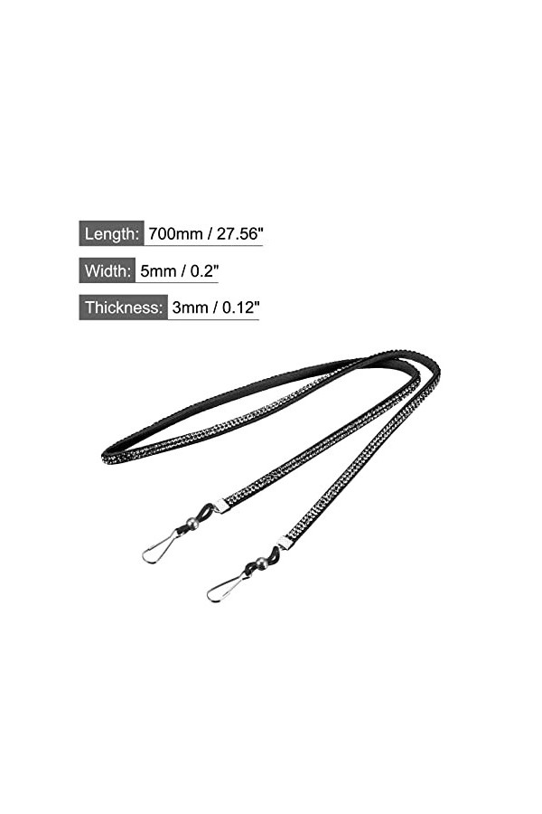 sourcing map Lunettes Support Sangle Cordon, 2Pcs 28" Lunettes Soleil Ficelle Sangle Autour Cou Lunettes Chaîne Chapeau Sangl