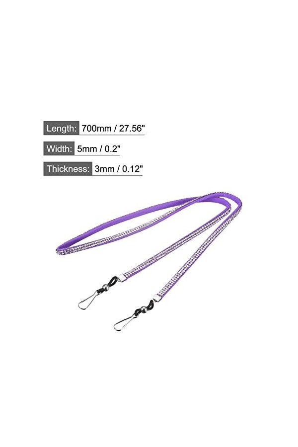 sourcing map Lunettes Support Sangle Cordon, 2Pcs 28" Lunettes Soleil Ficelle Sangle Autour Cou Lunettes Chaîne Chapeau Sangl