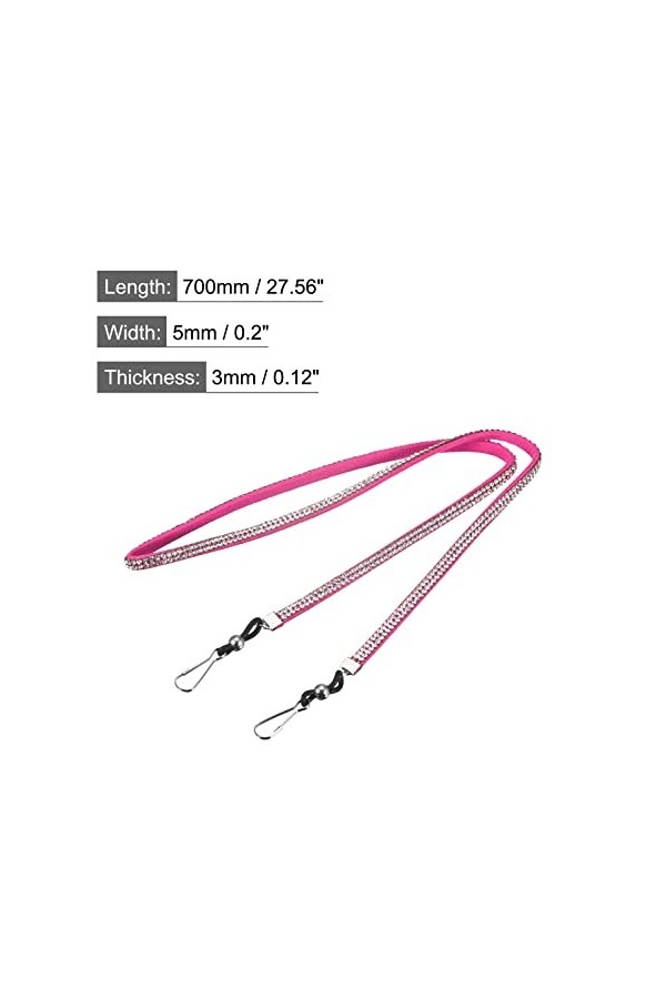sourcing map Lunettes Support Sangle Cordon, 2Pcs 28" Lunettes Soleil Ficelle Sangle Autour Cou Lunettes Chaîne Chapeau Sangl