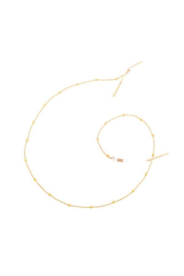 Andux Cordon Lunettes Perles pour Femme Homme Enfants Chaîne de Lunettes YJL-01 Or 