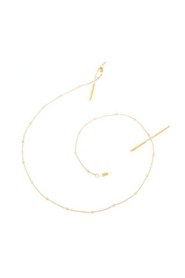 Andux Cordon Lunettes Perles pour Femme Homme Enfants Chaîne de Lunettes YJL-01 Or 