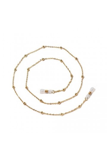 KEMUDO Chaînes de lunettes de lunettes for femmes chaîne de cou perlée en métal Anti-perte élégant lunettes de retenue cordon