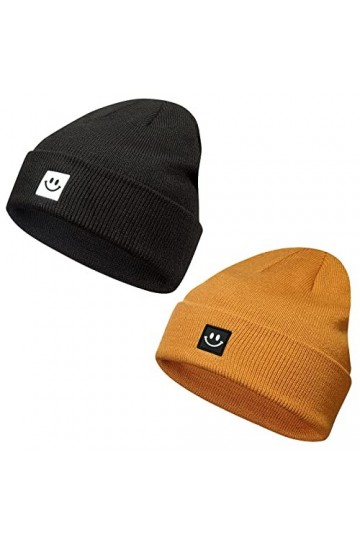 Rayson Bonnet dhiver pour Homme et Femme Tricot Bonnet Unisexe Respirant Le Sport Ski Taille Unique Casquette Noir+Marron 